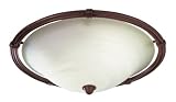American Fluorescent PWYF218RECT Wyoming Flushmount, Cold River Rust Finish, 17-Inch