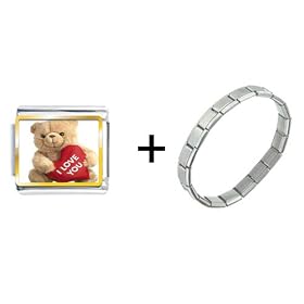 I Love You Bear Italian Charm Bracelet I Love You Bear Italian Charm Bracelet