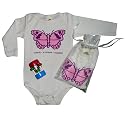 Kiwi Industries Organic Cotton Onesie And Rattle Gift Set, Butterfly, 3-6 Mos