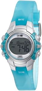 Timex Women's T5K4609J 1440 Sports Digital Silver Case Translucent Blue Strap Watch Timex Women's T5K4609J 1440 Sports Digital Silver Case Translucent Blue Strap Watch