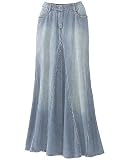 Rhinestone trim denim skirt