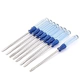 uxcell スロット付き スクリュードライバー アンチスリップ プラスチック マグネチィック 13cm 8個入り