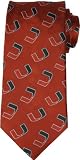 Miami Tie - University of Miami Orange Necktie with U Logo