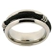 Stainless Steel Ring Band 316L Black Cable Rounded Polish Finish 8mm Width Size: 12 by Bucasi FREE SHIPPING