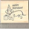 Happy Birthday Dachshund Dog Rubber Stamp