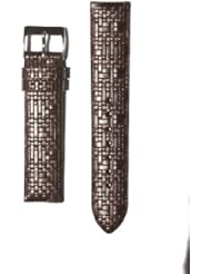 19mm Brown Tommy Bahamas Braided Style Italian Leather Watchband with S/S Buckle