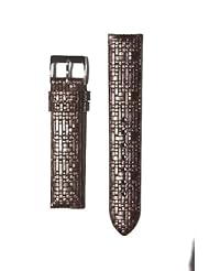 20mm Brown Tommy Bahamas Braided Style Italian Leather Watchband with S/S Buckle