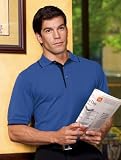 Polo Pique Knit Sport Shirt with Tipped Trim (Big and Tall and Regular Sizes)