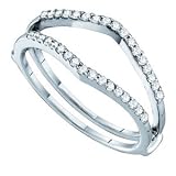 1/4 Carat Diamond 14k White Gold Ring Guard / Wedding Ring