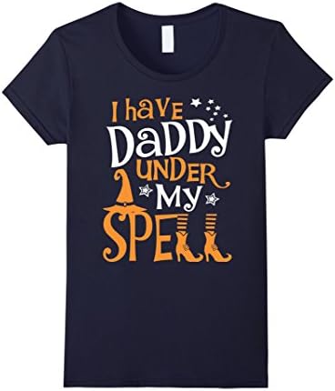 Women's I Have Daddy Under My Spell Halloween T-shirt Medium Navy