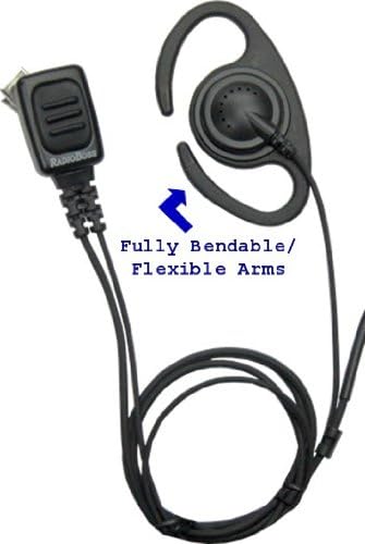 Split D-Ring Earpiece with PTT - Kenwood 2-Pin Connector