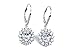 YFN Jewelry 925 Sterling Silver Snowflake Flower Blue Sapphire &White Cz Leverback Dangle Earring