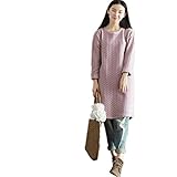 (リアンジュ・アイ)Liange・ai レディース マタニティ ワンピース 産前 産後 長袖 かわいい 秋 冬 2色 4サイズ ブルーM オリジナルミニポーチ付き (M, ライトパープル)