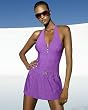 Newport News Shape fx All-over control scuba-style belted swimdress