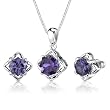 Exclusive Splendor: 10.00 carat Concave-Cut Snowflake Shape Alexandrite Pendant Earring Set in Sterling Silver