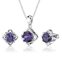 Exclusive Splendor: 10.00 carat Concave-Cut Snowflake Shape Alexandrite Pendant Earring Set in Sterling Silver