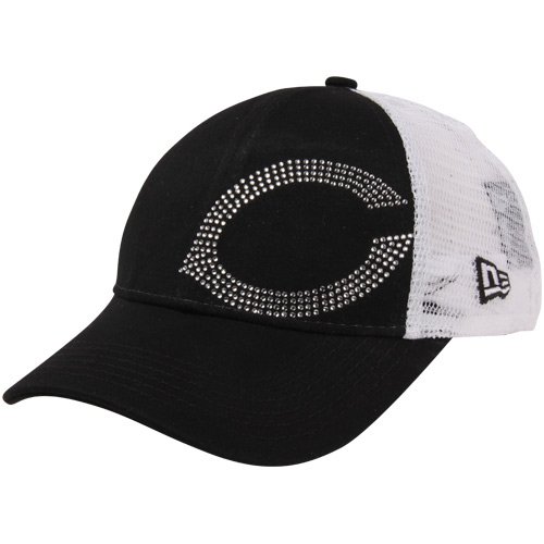 New Era Cincinnati Reds Youth Girls Jr. Jersey Shimmer Mesh Back Adjustable Hat - Black-White