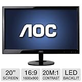 AOC E2051SN 20 - Inch Widescreen LED Monitor - Black