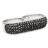 art deco jewelry rings Erica Anenberg Gunmetal Spik