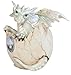 George S. Chen Imports SS-G-71472 White Baby Dragon in Eggshell with Gem Figurine, 4.25