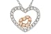 1/10 Carat Diamond 14K Pink and White Gold Double Heart Pendant w/Chain