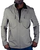 IMAGE OF COLE HAAN Zip Front Leather Trim Casual Mens Jacket Size XL