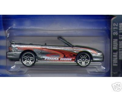  Mattel Hot Wheels 2003 1:64 Scale Final Run Silver 1996 Mustang GT Die Cast Car #197