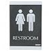 (Price/EA)ADA Signs,"Restroom", Adhesive, 6"x9", Silver/Black