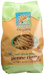 bionaturae Organic Pasta, Whole Wheat Penne Rigate, 16-Ounce Bags (Pack of 6)