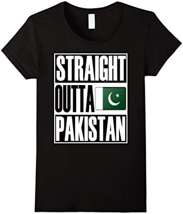 Women's Teecastle Straight Outta Pakistan Quality Flag T-Shirt Small Black
