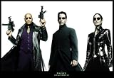 Matrix Reloaded (Morpheus, Neo, Trinity) Movie White Wood-Mounted Poster Print - 24