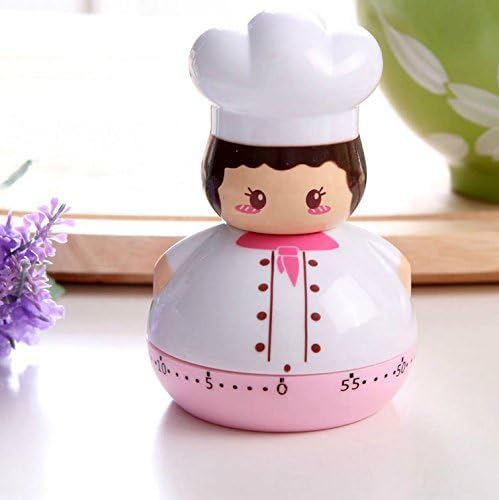 Lucky Beth 60 mins Cute Fat Chef Shape Mechanical Kitchen Timer Cooking Count Down