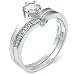 Jewelry : Sterling Silver Cubic Zirconia Wedding Ring Set - size 5