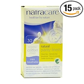 Natracare Natural Panty Liners, Breathable, 30 Count Boxes (450 Liners) (Pack of 15)