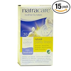 Natracare Natural Panty Liners, Breathable, Case of 15- 30 Count Boxes (450 Liners) by Natracare