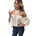 Sunward(TM) Women Sexy Off Shoulder Long Sleeve T Shirt (XLarge, White)