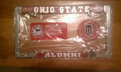 Ohio State Alumni Metal License Plate Frame - Pewter Look Design