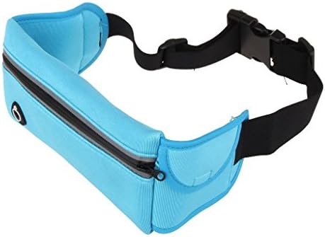 Pioneer TEC Running Belt Waist Pack Running Bag Secure Comfortable Travel Money Belt for Iphones + Accessories for Men and Women Blue