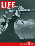 original LIFE MAGAZINE of August 16, 1937 with YOUNG CAMPER on cover. SOULS AT SEA with Ida Lupino. Yachting..