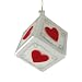 3" Hearts Dice Casino Gambling Glass Christmas Ornament