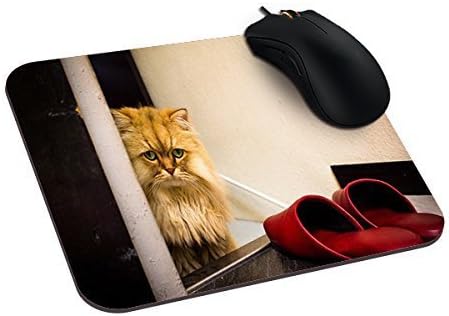 URDesigner Customized Rectangle Non-Slip Rubber Mousepad Cute Cat House Slippers Gaming Mouse Pad 9X7 Inch