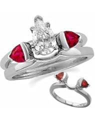 Ann Harrington Jewelry 14k White Gold Genuine Ruby Ring Enhancer