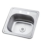 Elements of Design K15156BN# 22 Gauge Single Bowl Stainless Steel Self-Rimming Bar Sink, Brushed Nickel