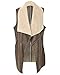 ZANZEA Womens Faux Fur Vest Cream Waistcoat Long Gilet Jacket Outerwear