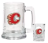 NHL Calgary Flames Boilermaker Set - Primary Logo