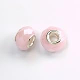14 X 9mm Faceted Glass Beads OPAL ROSE Color 4.5mm Hole 47002