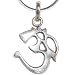 Om Symbol Jewelry Sterling Silver Pendant with Chain 1.25 inches