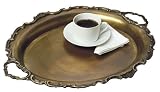 Antique Brass Finish Serving Tray