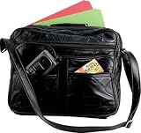 New Embassy Italian Stone Design Genuine Leather Tote Bag Multiple Pockets Adjustable Shoulder Strap