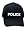 Black Police White Lettering Cap